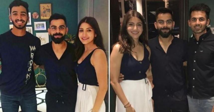 Anushka Sharma and Virat Kohli with RCB members