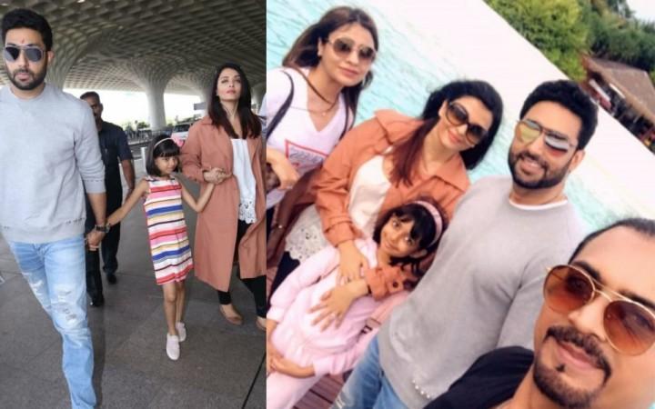 Abhishek, Aaradhya and Aishwarya Rai Bachchan at the Mumbai airport and in the Maldives. Abhishek, Aaradhya and Aishwarya Rai Bachchan enjoy summer vacation in Maldives 2