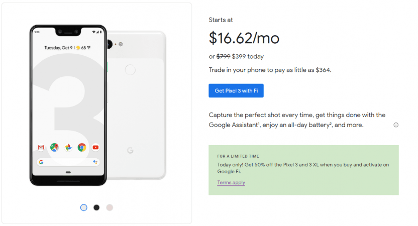 Google Fi birthday deal on Pixel 3, 3 XL Google Fi birthday deal on Pixel 3, 3 XL