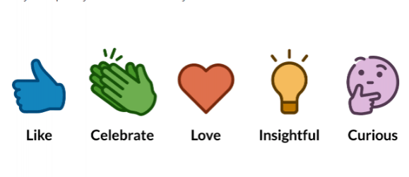 LinkedIn new reactions LinkedIn new reactions