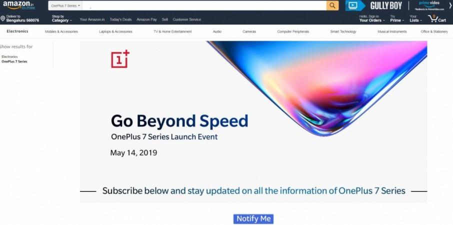 OnePlus 7 will be available exclusive to Amazon in India. OnePlus 7, Amazon, India, Notify me,