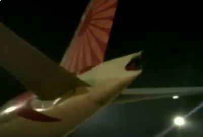 Air india flight catches fire