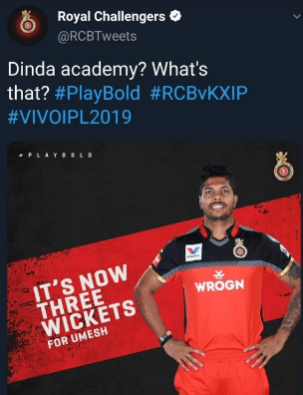 This was the original tweet from RCB which set off the storm RCB tweet