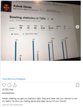 Dinda responded on Instagram Ashoke Dinda record