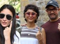 Kareena Kapoor Kiran Rao and Aamir Khan cast their vote