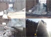 Pictures of Giant sets worth 2 crores of Sye Raa Narasimha Reddy gutted in a massive fire accident