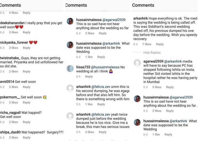 Comments on Ishita Kumar's Instagram post on her wedding to Siddharth Chopra. Comments on Ishita Kumar's Instagram post on her wedding to Siddharth Chopra