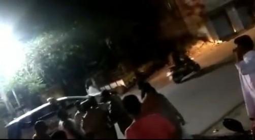 TRS leader sets bike on fire