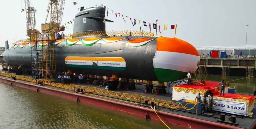 INS Vela, Indian Navy's fourth Scorpene-class submarine, at the launch at Mumbai's Mazagon Docks. Courtesy: @NAVALGROUP_IN/twitter Launch of Indian Navy's Scorpene class submarine INS Vela built by Mazagon Docks with French collaboration