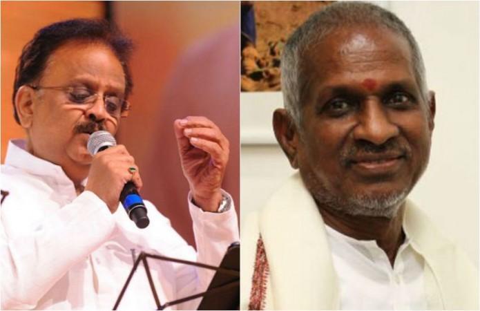 A collage of the pictures of SP Balasubramaniam and Ilaiyaraaja. SP Balasubramaniam and Ilaiyaraaja
