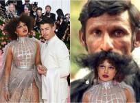 Priyanka Chopra's hairstyle at the Met Gala 2019 and funny meme