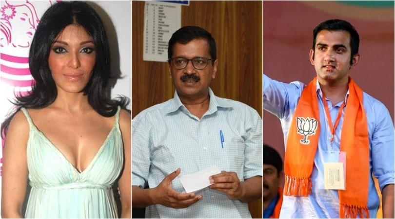 Koena Mitra, Arvind Kejriwal and Gautam Gambhir Koena Mitra, Arvind Kejriwal and Gautam Gambhir