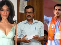 Koena Mitra, Arvind Kejriwal and Gautam Gambhir