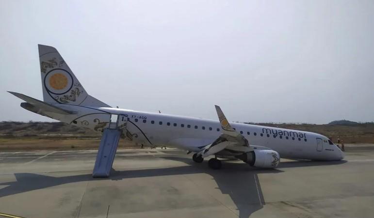 Myanmar National Airlines pilot did an emergency landing after the front wheels of the plane failed to extend. Myanmar National Airlines