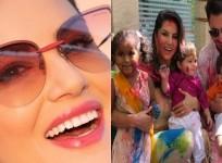Sunny Leone with husband and children