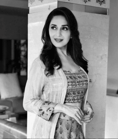 Madhuri Dixit in black and white photo. Madhuri Dixit black and white