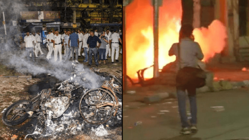 Visuals from Amit Shah's Kolkata roadshow after clashes broke out between TMC and BJP. AMIT SHAH ROADSHOW