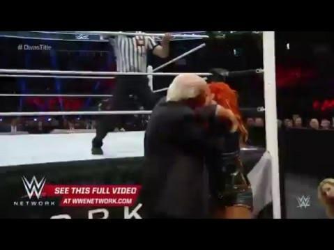 Ric Flair kisses Becky Lynch Ric Flair