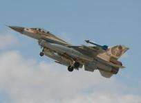 An Israeli F-16 jet fighter