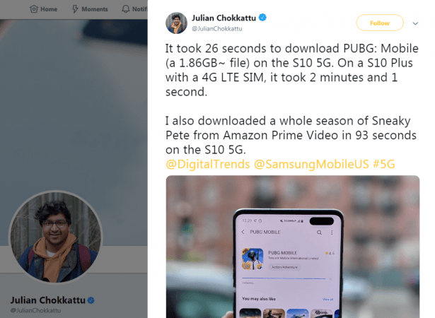 5G speed test