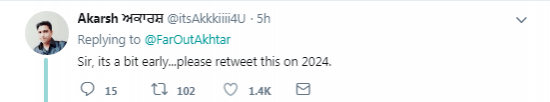 Farhan Akhtar tweet