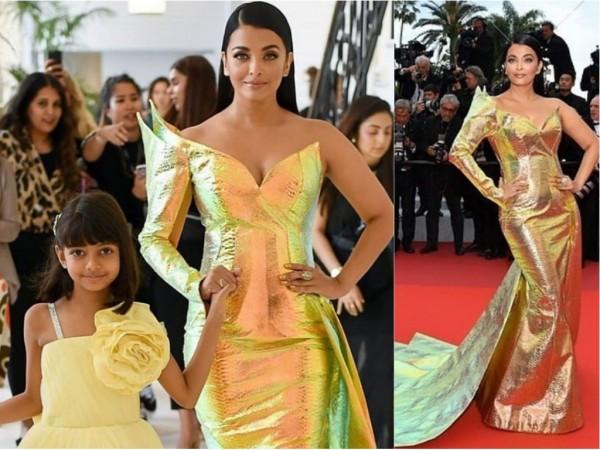 Aishwarya Rai Bachchan with daughter Aaradhya Bachchan at Cannes 2019. Aishwarya Rai Bachchan with daughter Aaradhya Bachchan at Cannes 2019