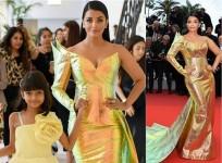 Aishwarya Rai Bachchan with daughter Aaradhya Bachchan at Cannes 2019