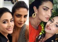 Hina Khan with Priyanka Chopra at Cannes 2019
