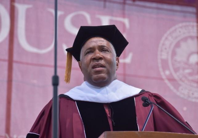 Robert F Smith delivering a speech at Morehouse college Robert F Smith