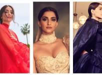 Sonam Kapoor at Cannes 2019 in red, gold and blue