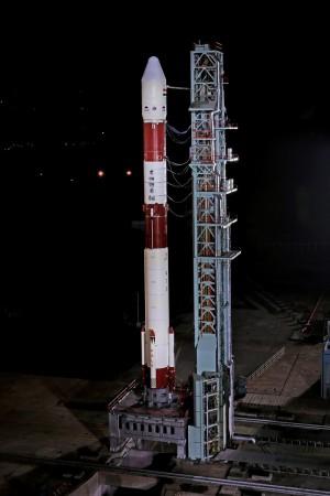 PSLV C-46 getting ready for launch on Wednesday, May 22. PSLV C-46