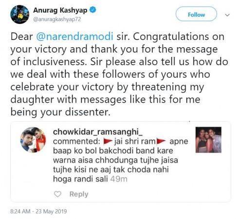 Anurag Kashyap'S tweet to PM
