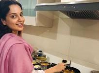 Kangana Ranaut making chai and pakoras