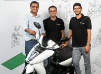 L-R - Mr. Sachin Bansal, Tarun Mehta, CEO and Co-Foun ... r. Swapnil Jain, CTO and Co-Founder, Ather Energy