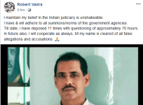 Robert Vadra Facebook Post