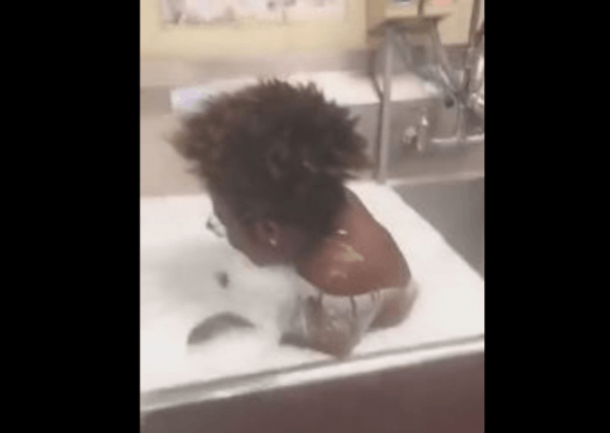 wendy's employee takes a bath in kitchen sink