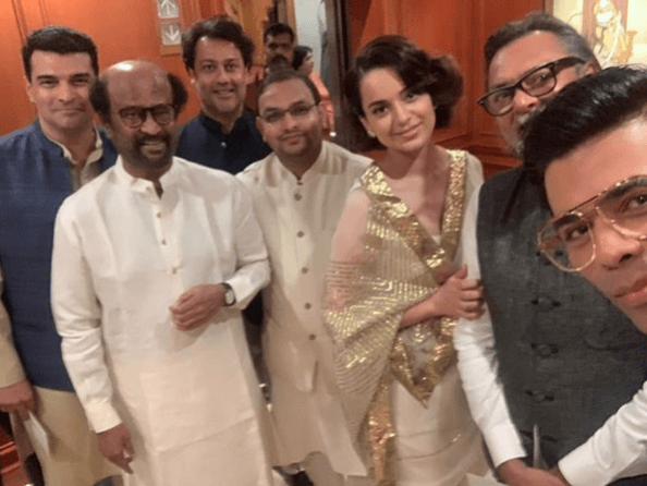 Kangana Ranaut and Karan Johar in the same photo at Narendra Modi oath-taking ceremony along with other movie celebrities. Kangana Ranaut and Karan Johar photo at Narendra Modi oath-taking ceremony