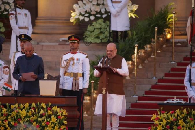 New Delhi: BJP President Amit Shah takes oath as Union Minister at a swearing-in ceremony at Rashtrapati Bhavan in New Delhi on May 30, 2019. Amit Shah