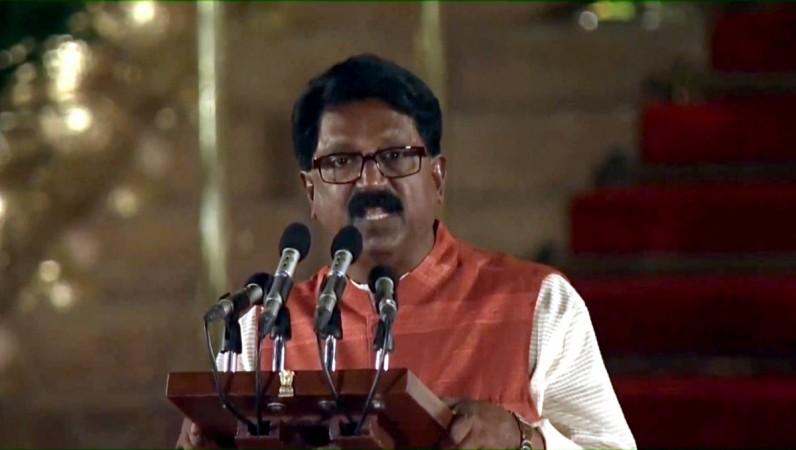 Shiv Sena's Arvind Sawant takes oath as Union Minister at a swearing-in ceremony at Rashtrapati Bhavan in New Delhi on May 30, 2019. Arvind Sawant