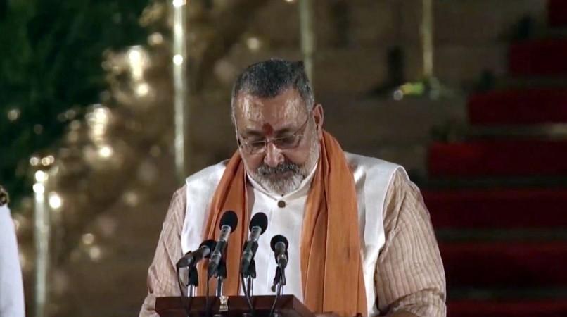 Begusarai BJP MP Giriraj Singh takes oath as Union Minister at a swearing-in ceremony at Rashtrapati Bhavan in New Delhi on May 30, 2019. Giriraj Singh