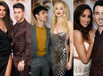 The Jonas Brothers and J Sisters at Chasing Happiness premiere