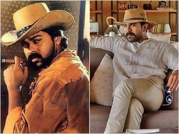 Chiranjeevi and Ram Charan's cowboy look Chiranjeevi and Ram Charan's cowboy look