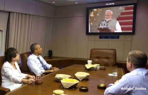 Obama watching Modi's swearing-in