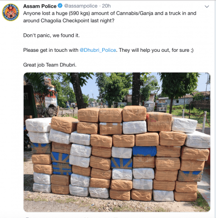 Assam police cannabis