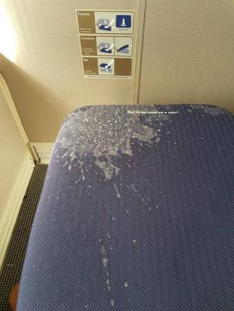 vomit on airplane seat