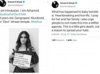 Screenshots of Sonam Kapoor's Twitter posts