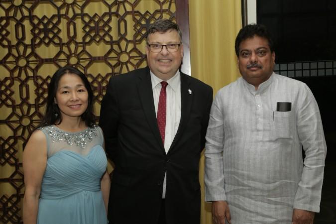 Karnataka Home minister MB Patil with Dominic McAllister Karnataka Home minister