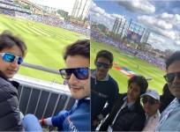 Mahesh Babu's family with director Vamshi Paidipally at The Oval, London