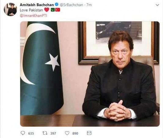 Amitabh Bachchan Twitter hacked and showed the DP of Pakistan PM Imran Khan. Amitabh Bachchan Twitter hacked and showed the DP of Pakistan PM Imran Khan