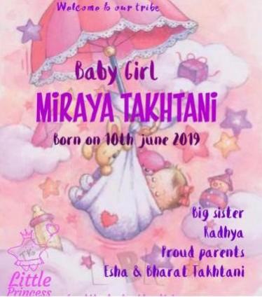 Esha Deol baby girl Miraya birth announcement. Esha Deol baby girl Miraya birth announcement